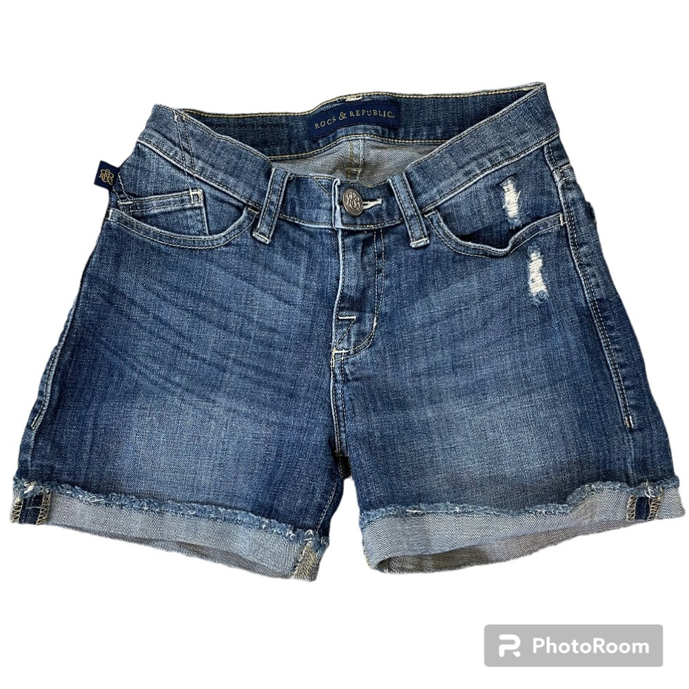 Rock & Republic Bumpershoot Jean Shorts. Size 0